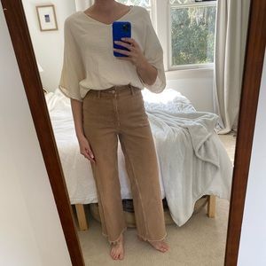 Like New Mango High Waisted Cropped Flair Denim